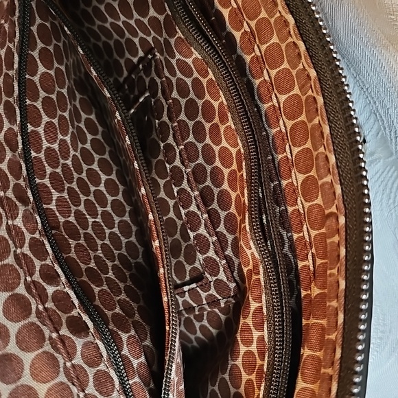 Brighton Olive Green Nylon Lesther Trimmed Crossbody Shoulderbag - Picture 8 of 10